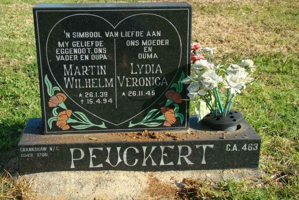 PEUCKERT Martin Wilhelm 1939-1994 &amp; Lydia Veronica 1945-