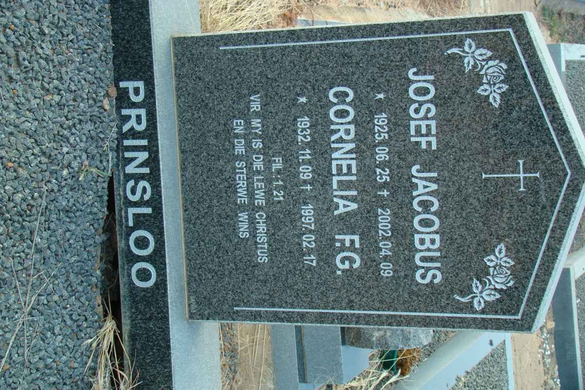 PRINSLOO Josef Jacobus 1925-2002 &amp; Cornelia F.G. 1932-1997