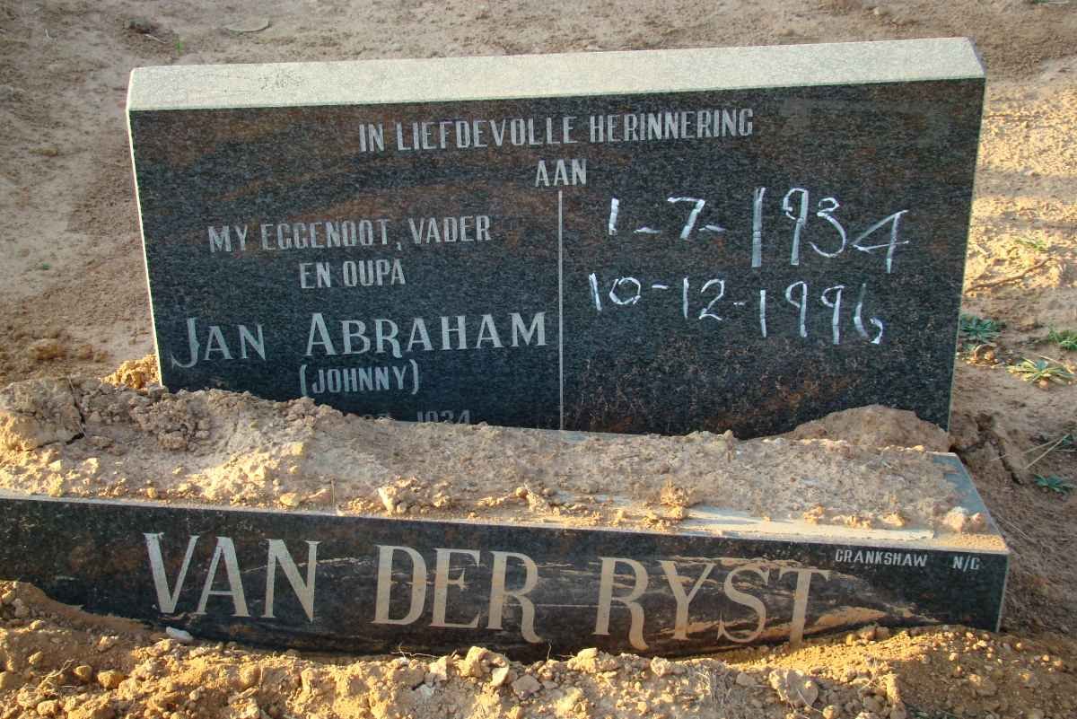 RYST Jan Abraham, van der 1934-1996