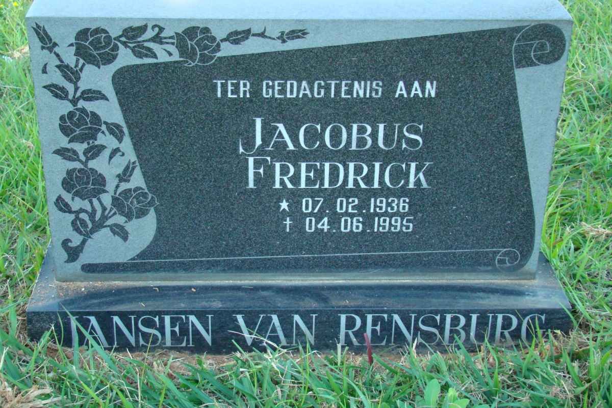 RENSBURG Jacobus Fredrick, Jansen van 1936-1995
