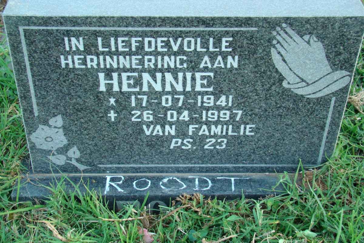 ROODT Hennie 1941-1997