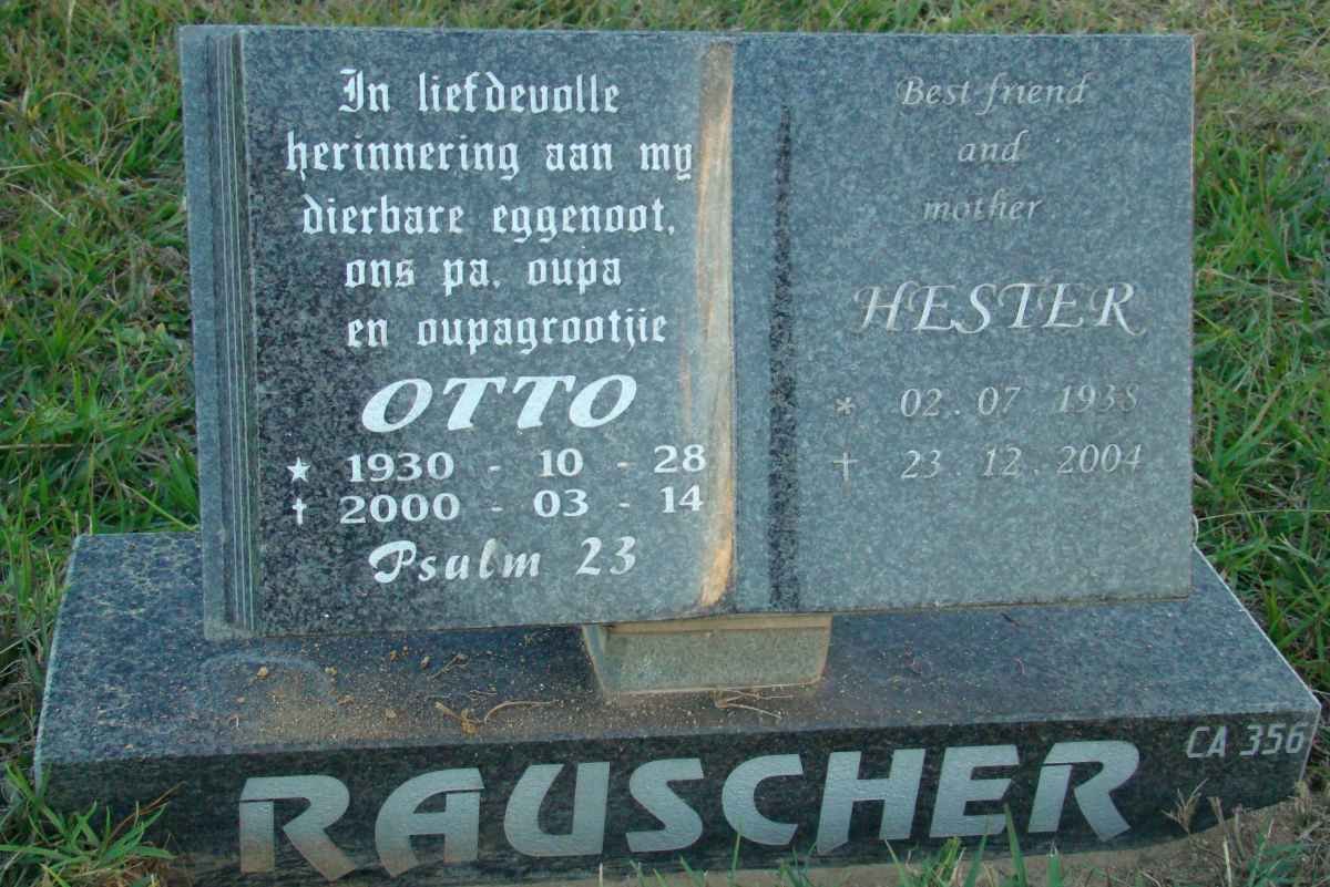 RAUSCHER Otto 1930-2000 &amp; Hester 1938-2004
