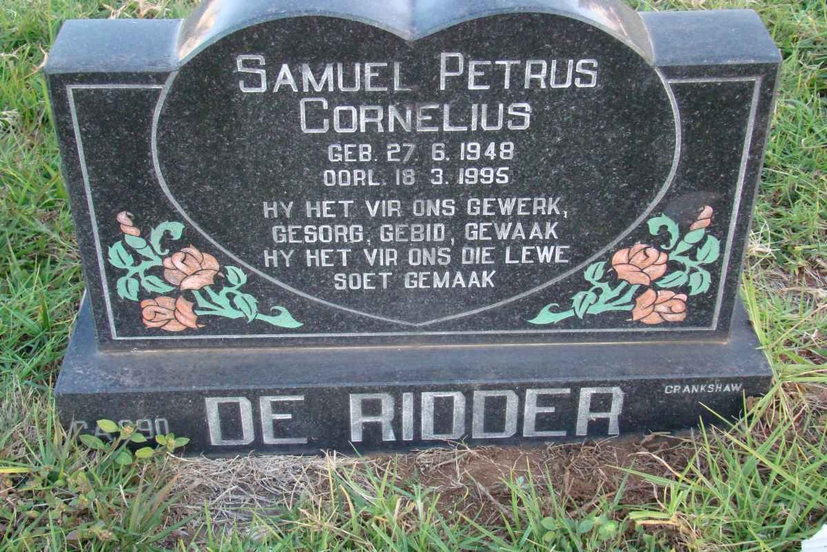 RIDDER Samuel Petrus Cornelius, de 1948-1995