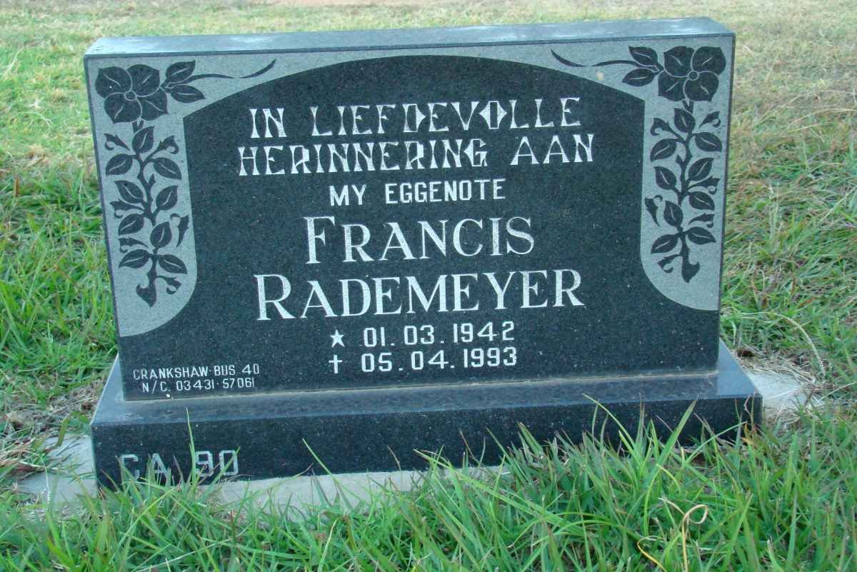 RADEMEYER Francis 1942-1993
