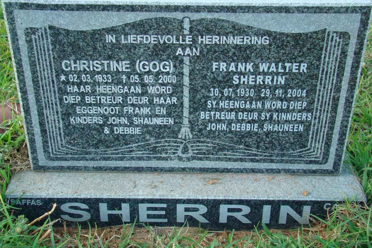 SHERRIN Frank Walter 1930-2004 &amp; Christine 1933-2000