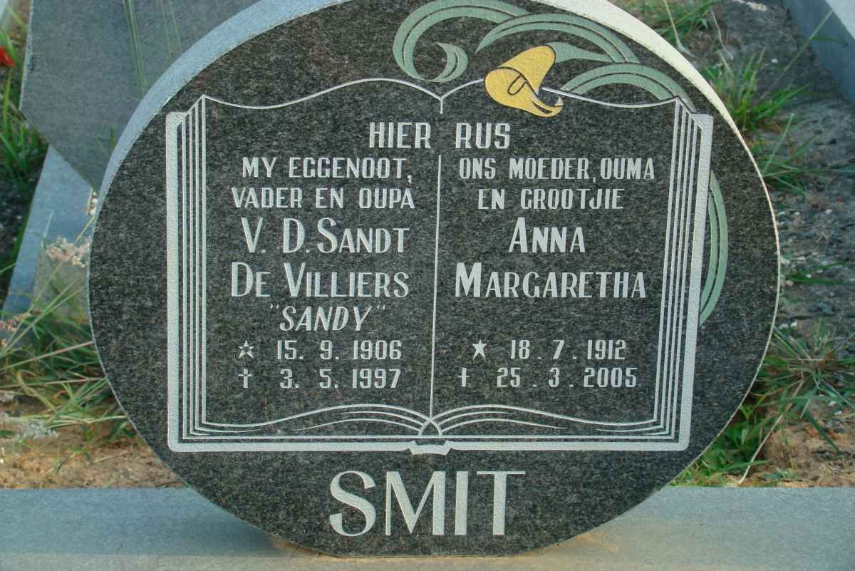 SMIT van der Sandt de Villiers 1906-1997 &amp; Anna Margaretha 1912-2005