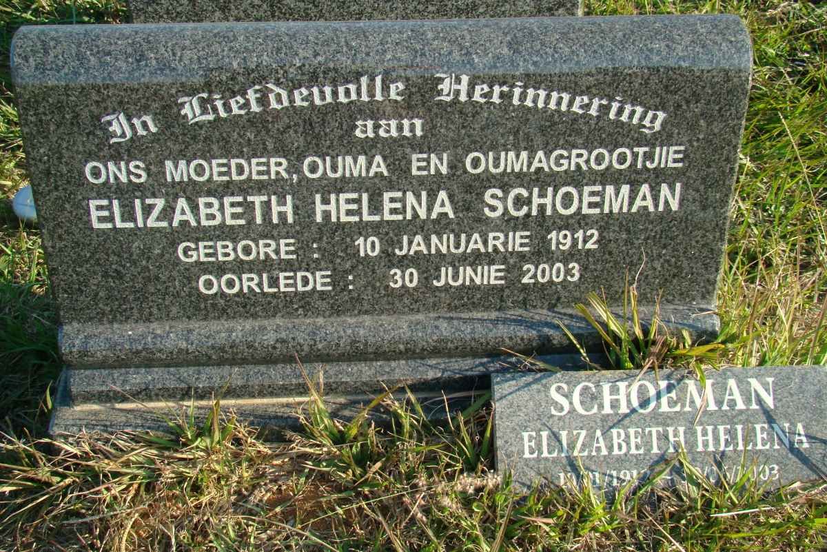 SCHOEMAN Elizabeth Helena 1912-2003