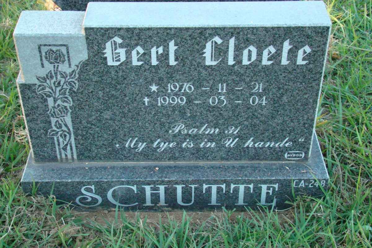 SCHUTTE Gert Cloete 1976-1999