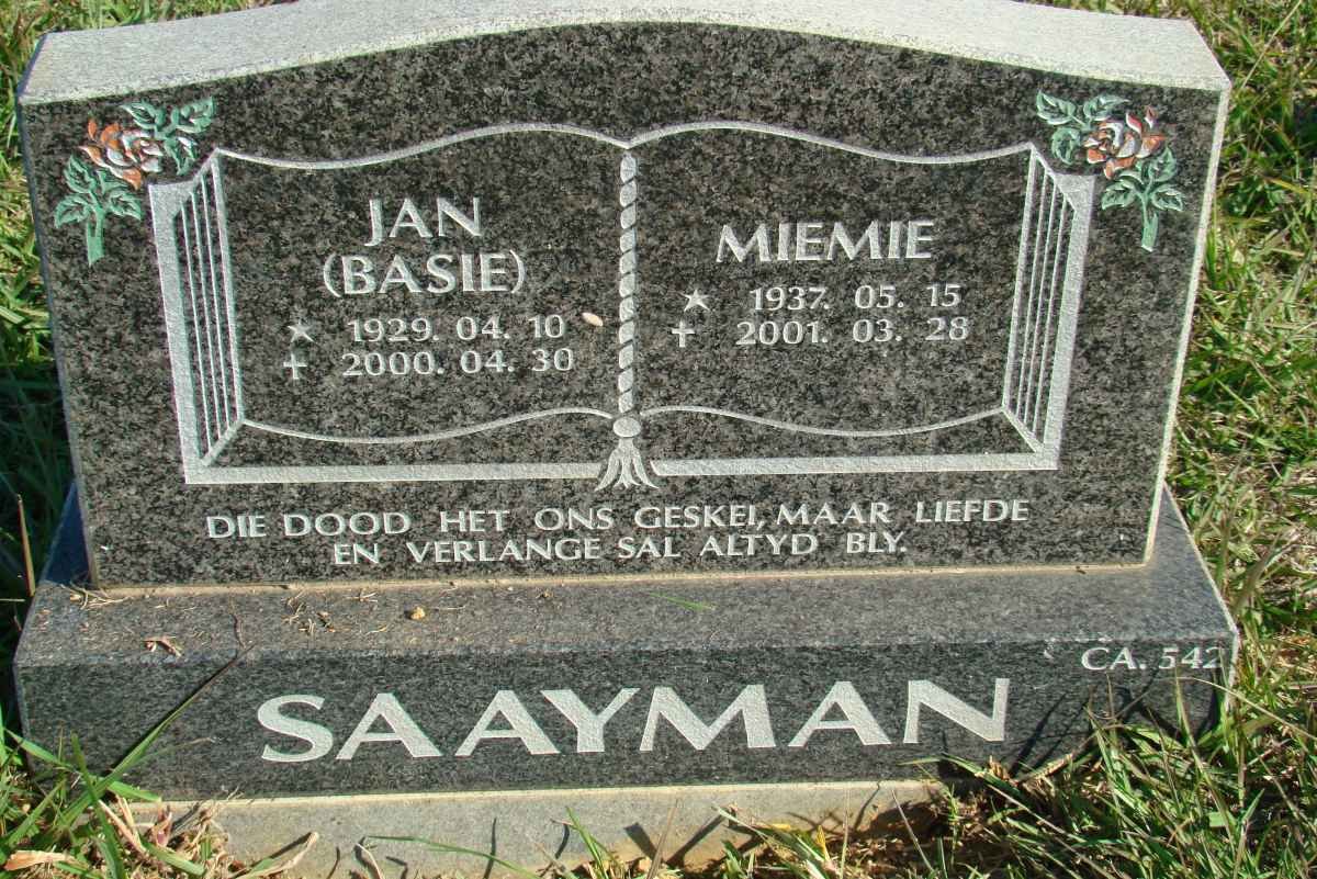 SAAYMAN Jan 1929-2000 &amp; Miemie 1937-2001