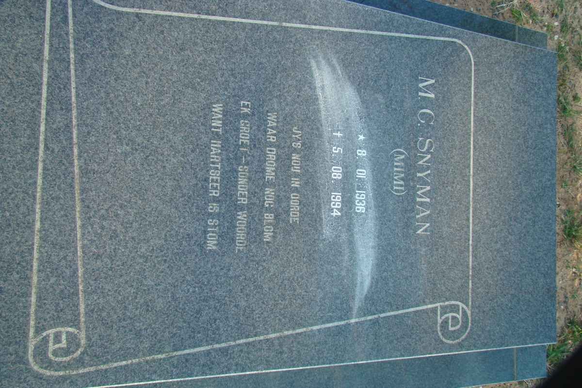 SNYMAN M.C. 1936-1994