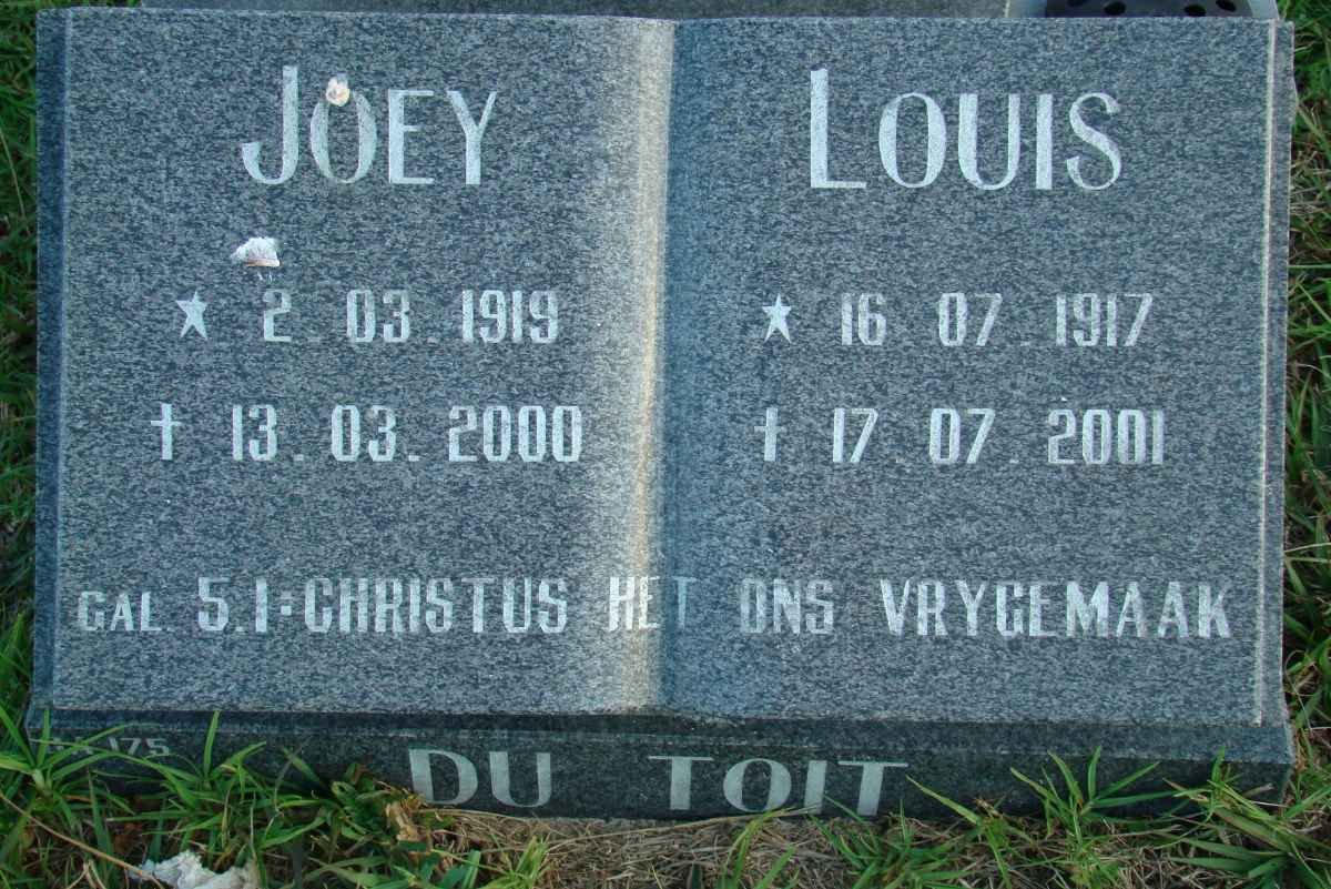 TOIT Louis, du 1917-2001 &amp; Joey 1919-2000
