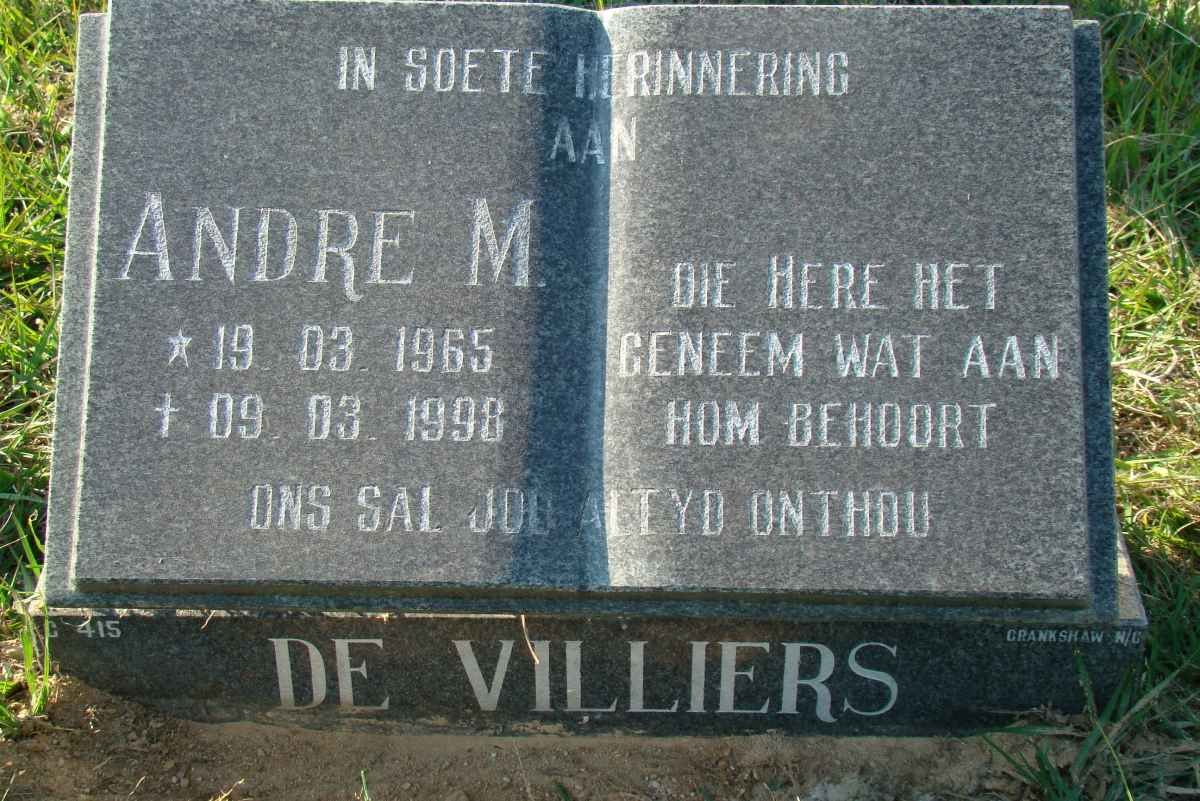 VILLIERS Andre M., de 1965-1998