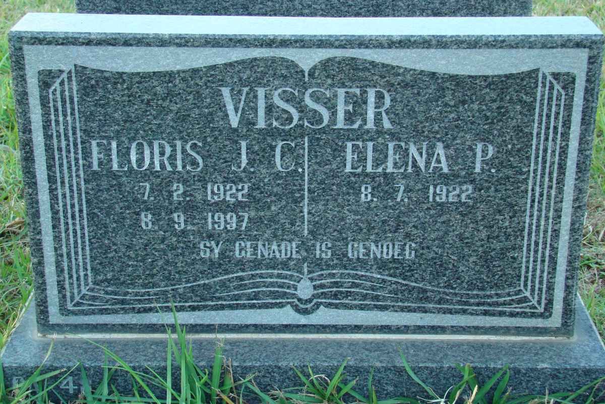 VISSER Floris J.C. 1922-1997 &amp; Elena P. 1922-