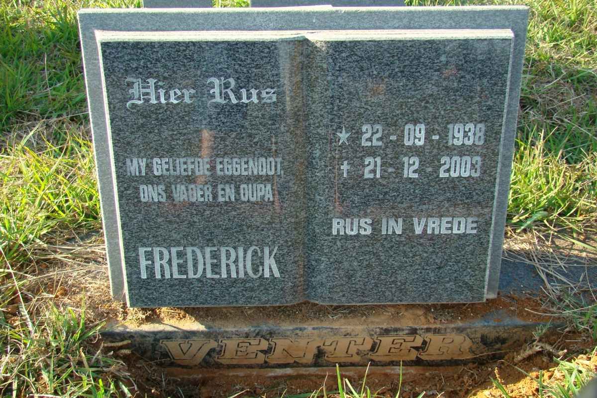 VENTER Frederick 1938-2003