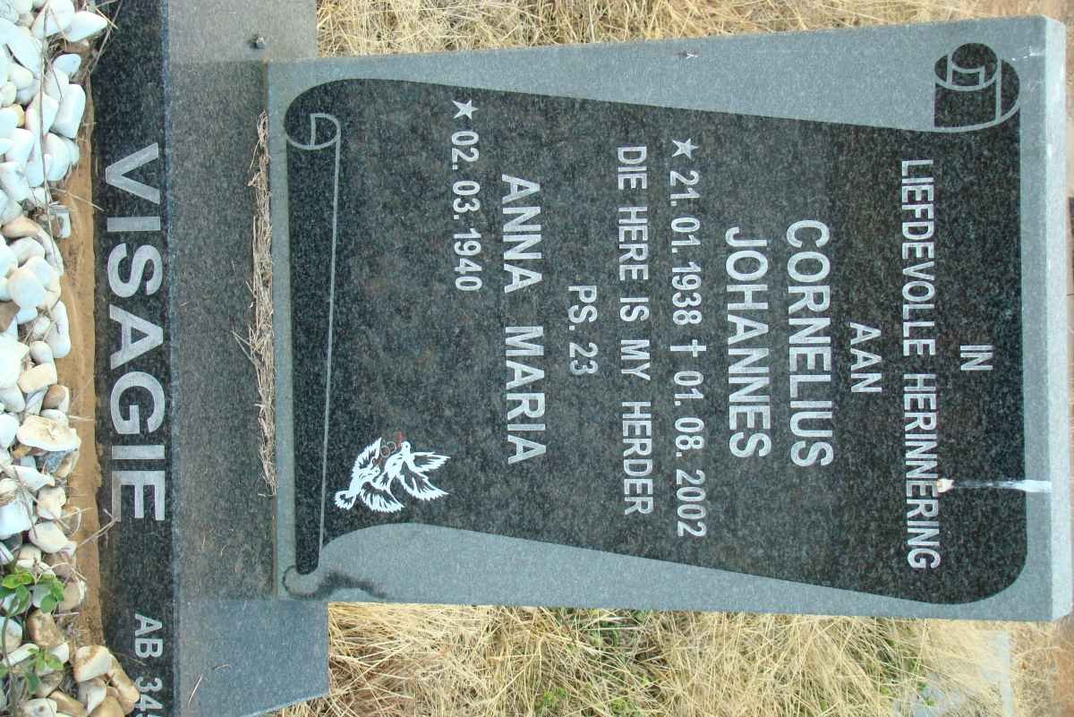 VISAGIE Cornelius Johannes 1938-2002 &amp; Anna Maria 1940-