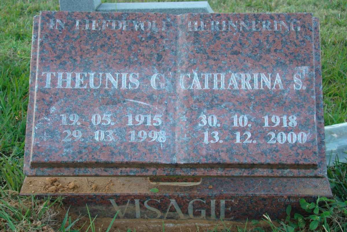 VISAGIE Theunis G. 1915-1998 &amp; Catharina S. 1918-2000