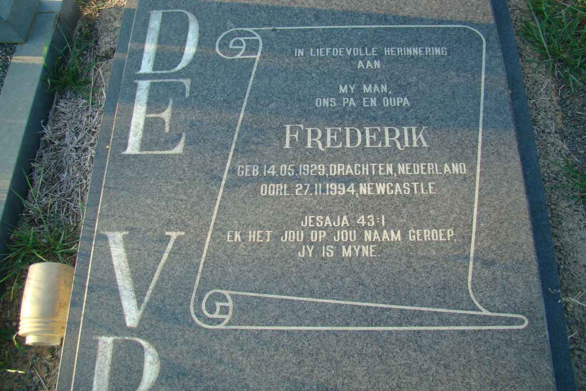 VRIES Frederik, de 1929-1994