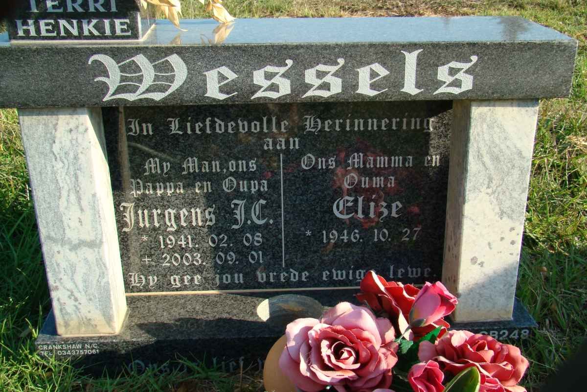 WESSELS Jurgens J.C. 1941-2003 &amp; Elize 1946-