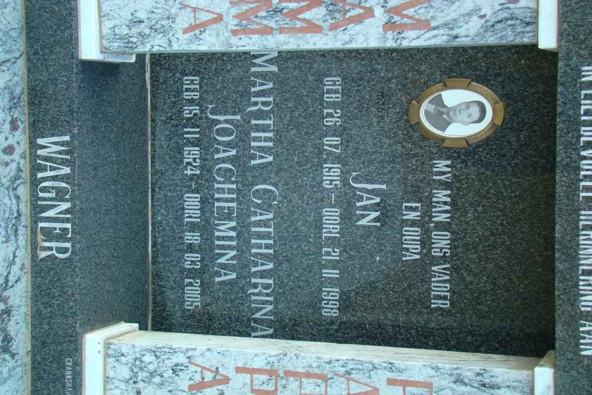 WAGNER Jan 1915-1998 &amp; Martha Catharina Joachemina 1924-2005