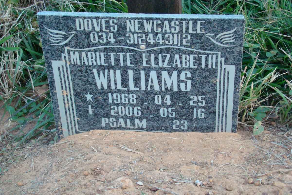 WILLIAMS Mariette Elizabeth 1968-2006