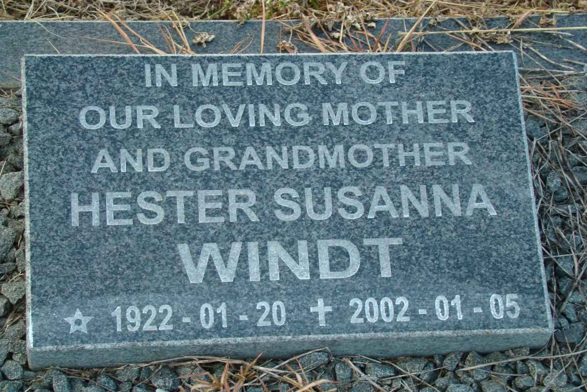 WINDT Hester Susanna 1922-2002