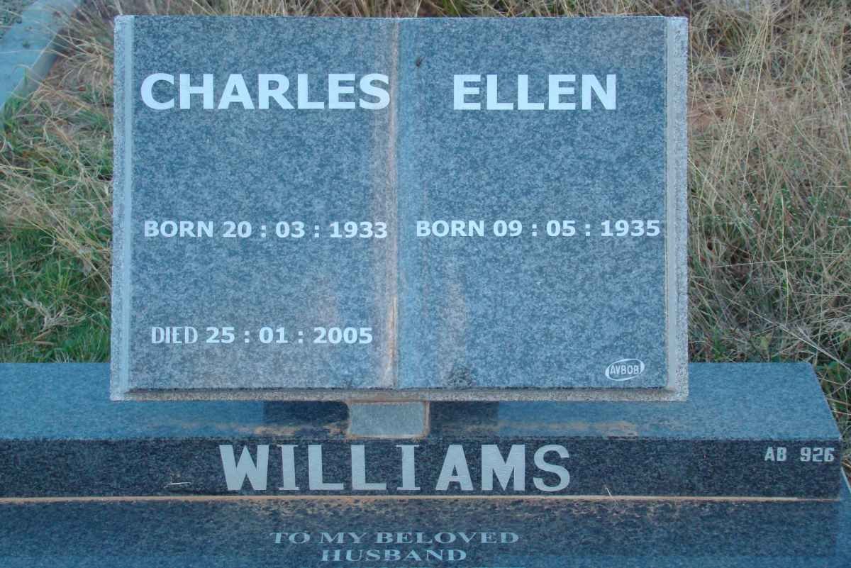 WILLIAMS Charles 1933-2005 &amp; Ellen 1935