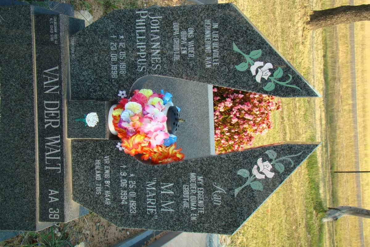WALT Johannes Phillippus, van der 1918-1998 &amp; M.M. 1923-1994