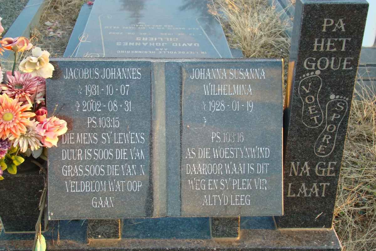 ? Jacobus Johannes 1931-2002 &amp; Johanna Susanna Wilhelmina 1928-