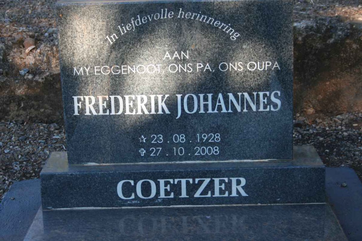 COETZER Frederik Johannes 1928-2008