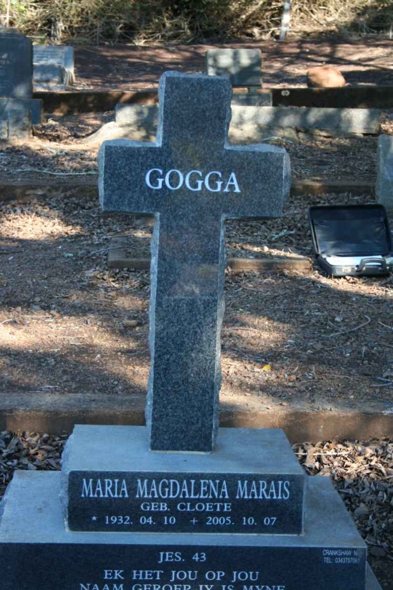 MARAIS Maria Magdalena nee CLOETE 1932-2005