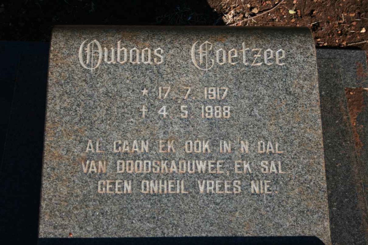 COETZEE Oubaas 1917-1988