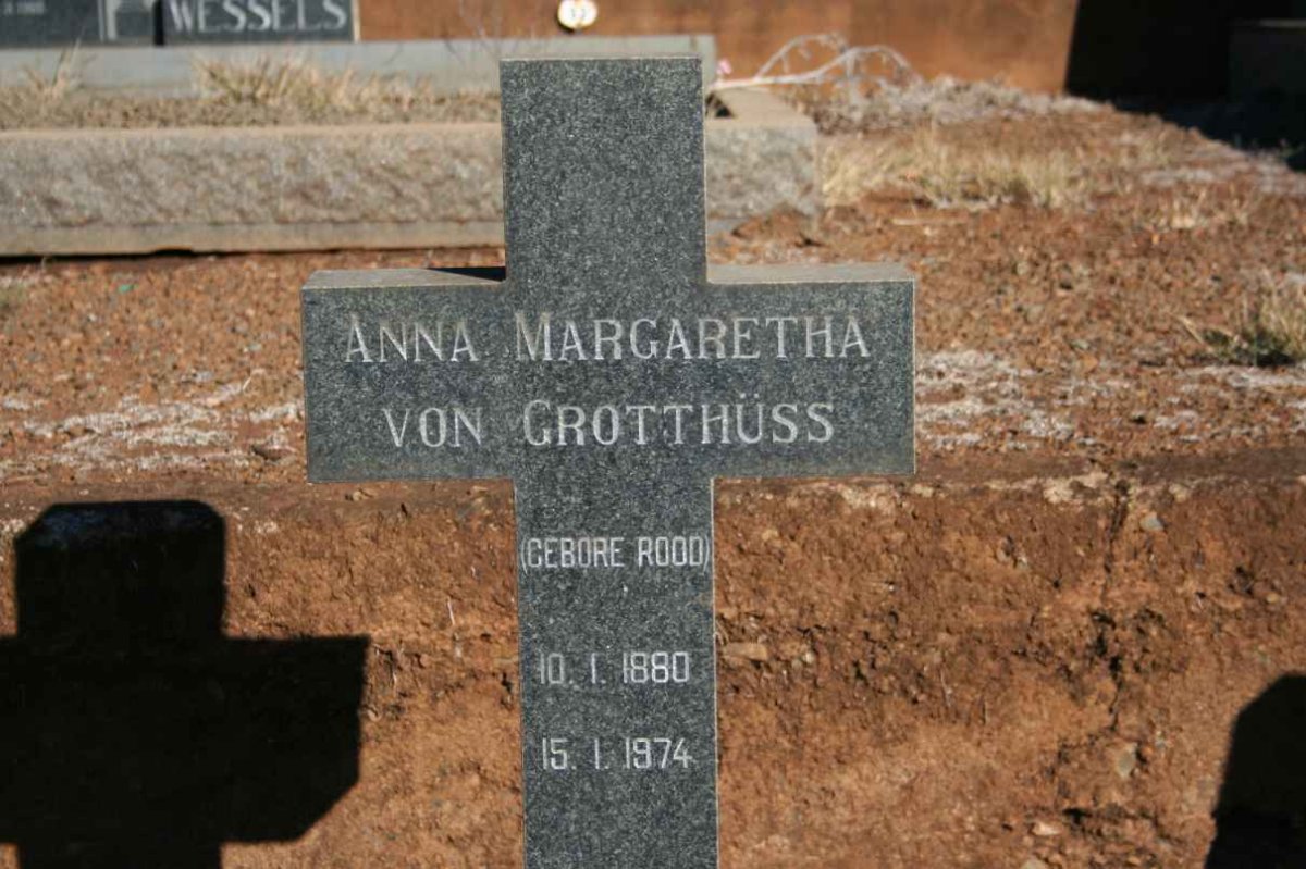 GROTTHUSS Anna Margaretha, von nee ROOD 1880-1974