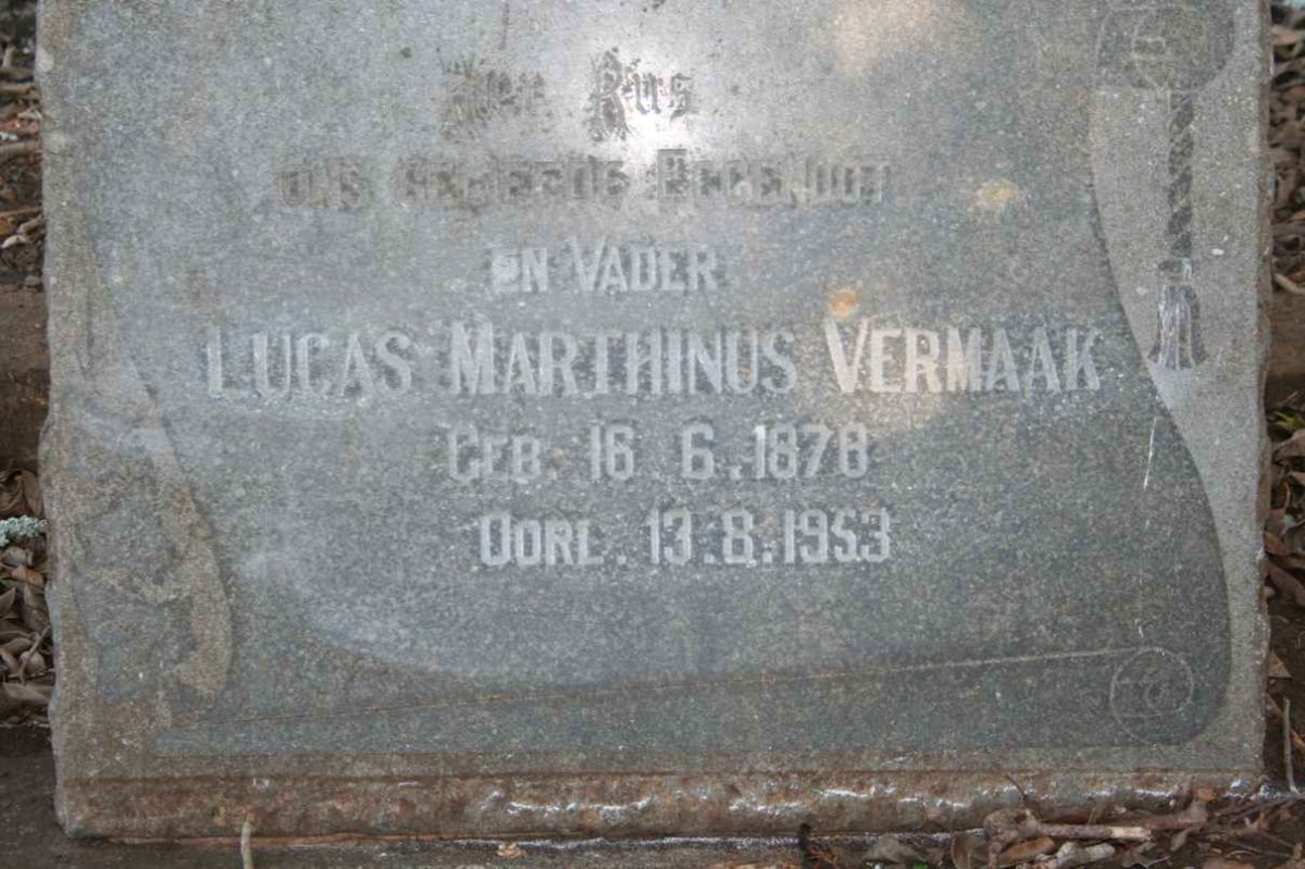 VERMAAK Lucas Marthinus 1878-1953