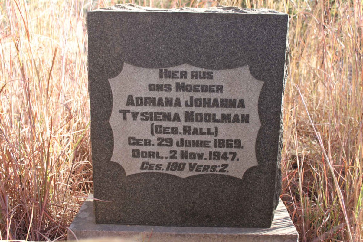 MOOLMAN Adriana Johanna Tysiena nee RALL 1869-1947