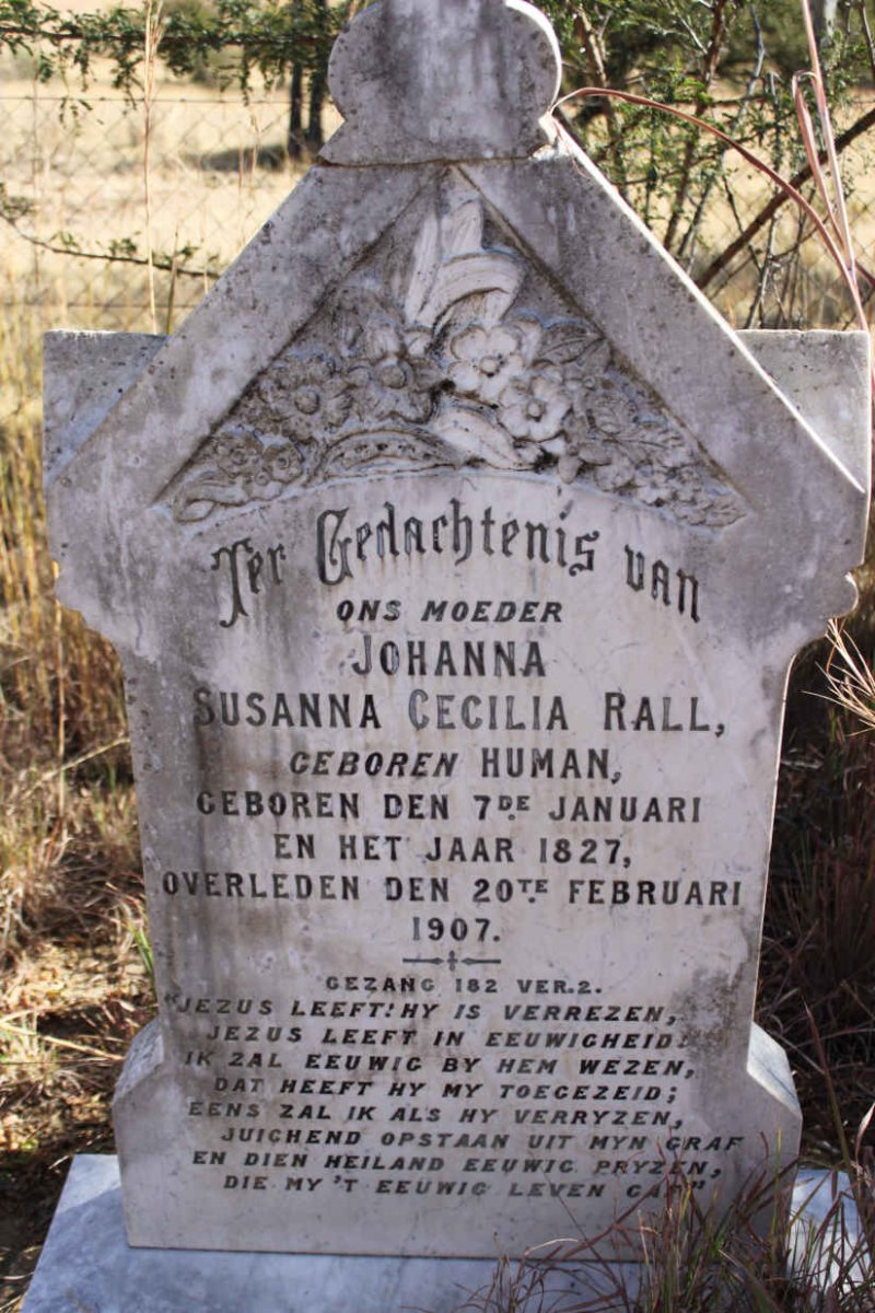 RALL Susanna Cecilia nee HUMAN 1827-1907