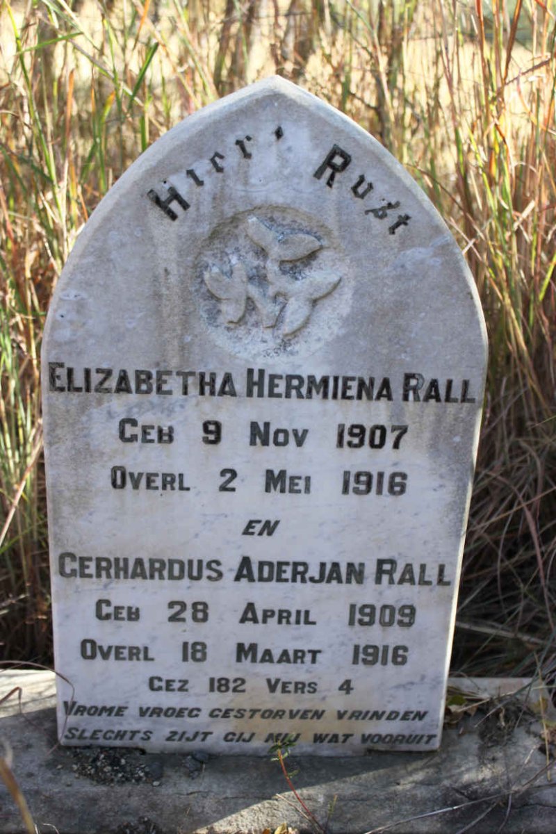 RALL Elizabetha Hermiena 1907-1916 :: RALL Gerhardus Aderjan 1909-1916