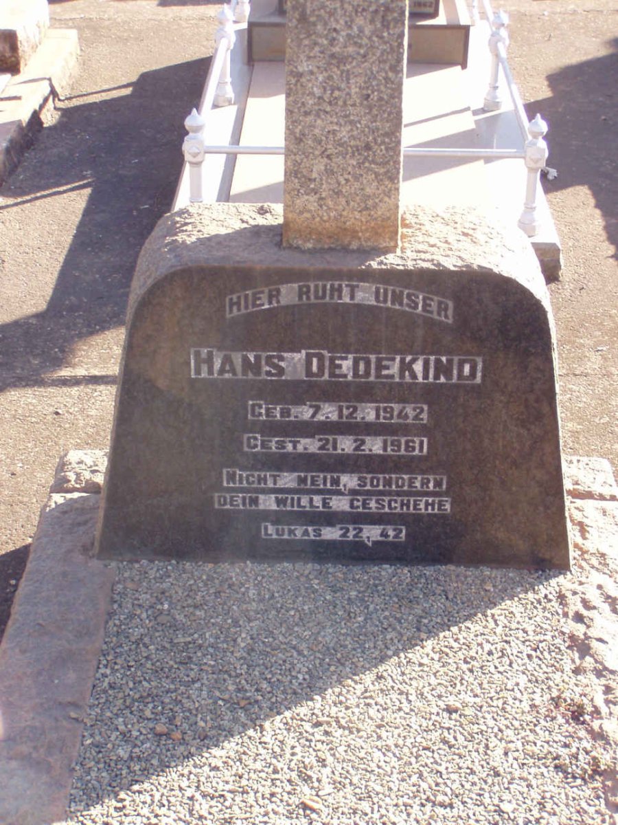 DEDEKIND Hans 1942-1961