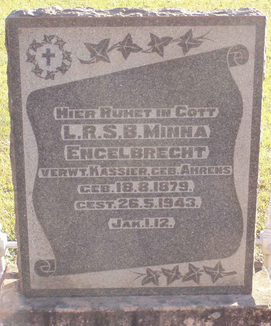 ENGELBRECHT L.R.S.B.  formerly KASSIER nee AHRENS 1879-1943