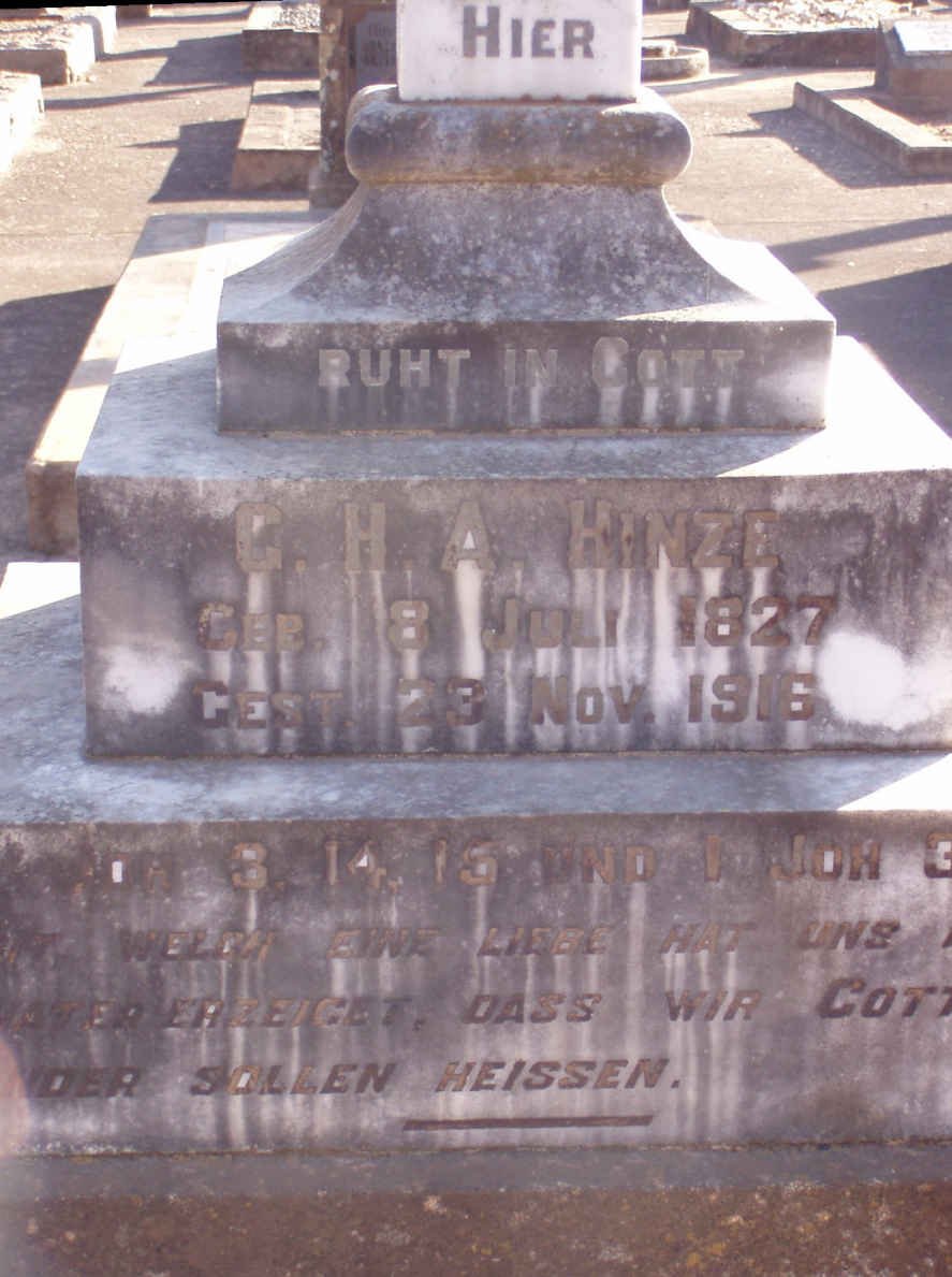 HINZE G.H.A. 1827-1916