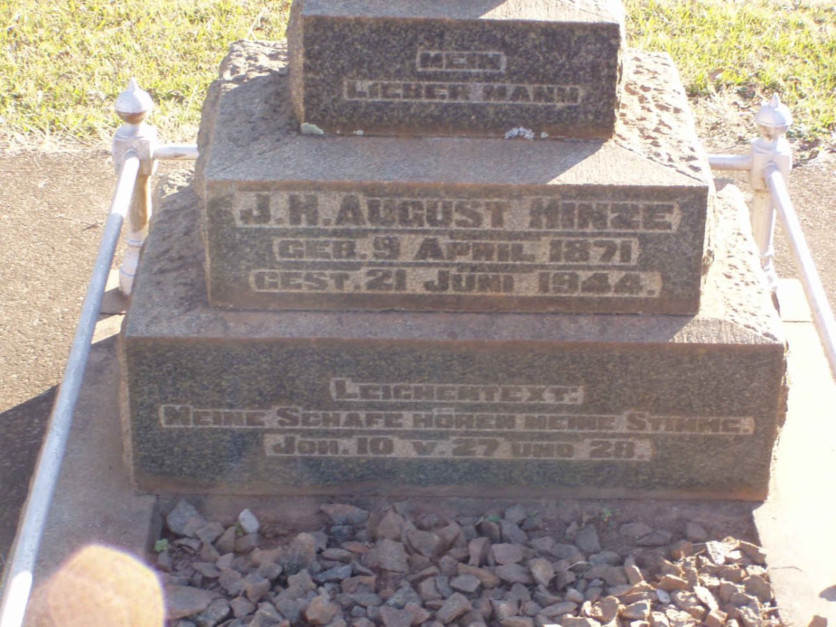 HINZE J.H. August 1871-1944