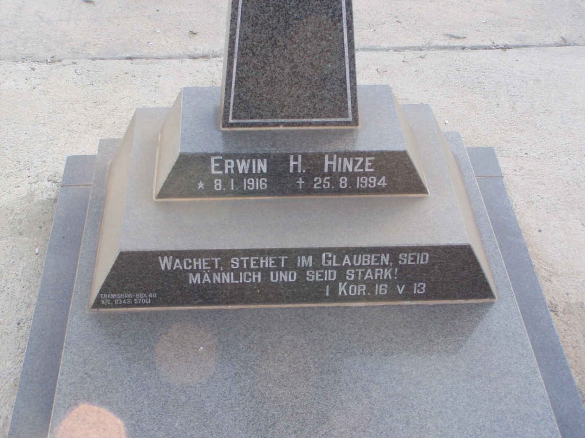 HINZE Erwin H. 1916-1994