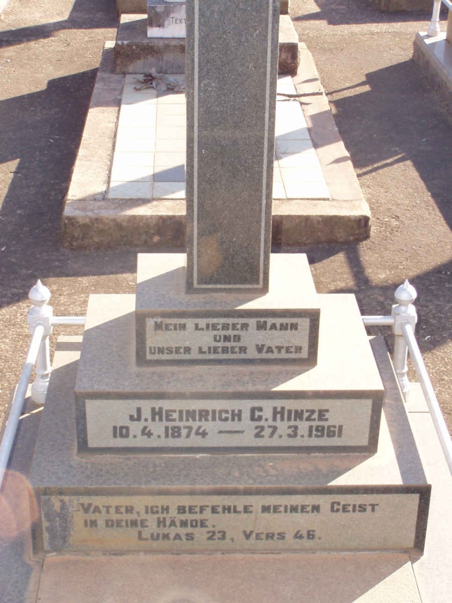 HINZE J. Heinrich C. 1874-1961