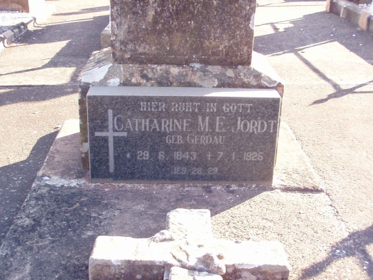 JORDT Catharine M.E. nee GERDAU 1843-1925