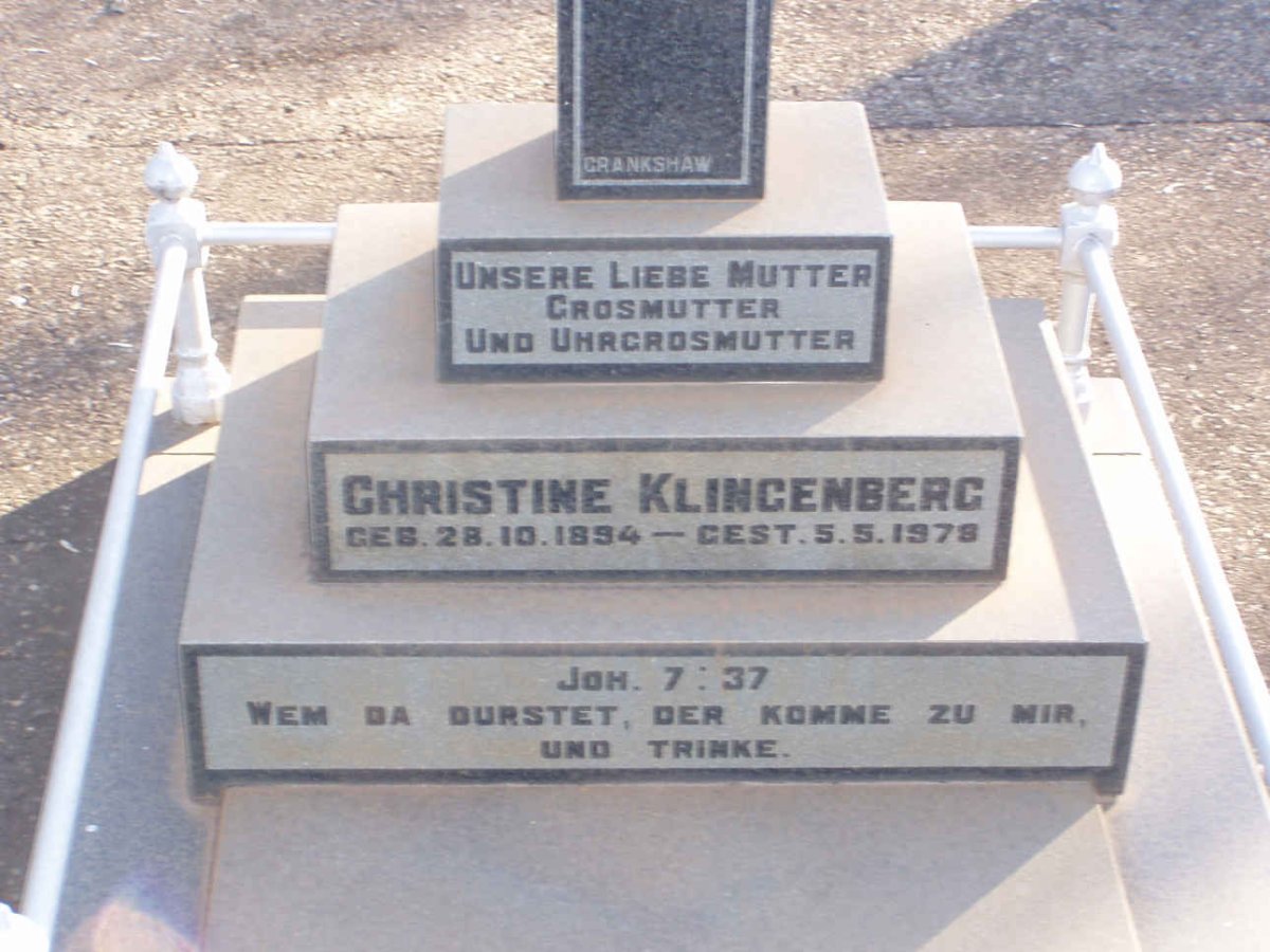 KLINGENBERG Christine 1894-1978
