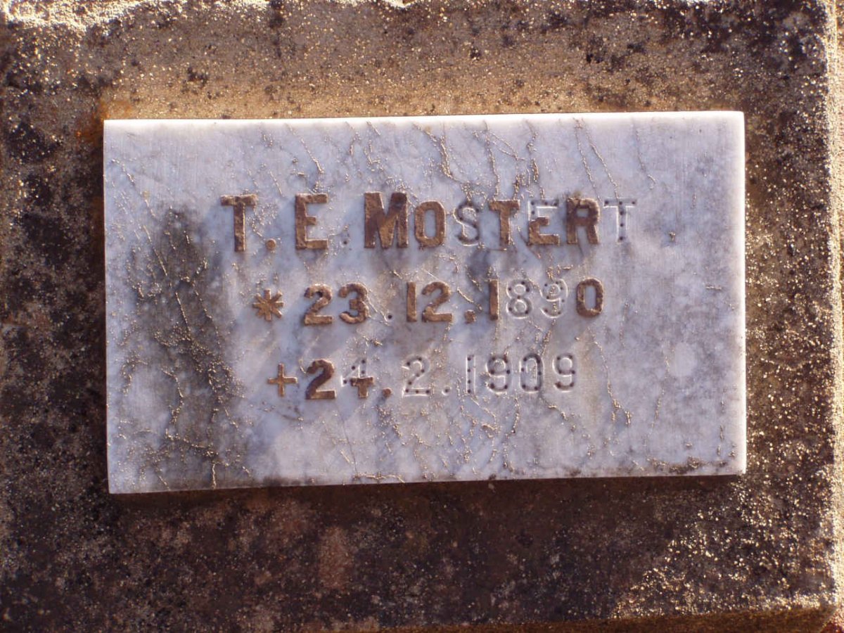 MOSTERT T.E. 1890-1909