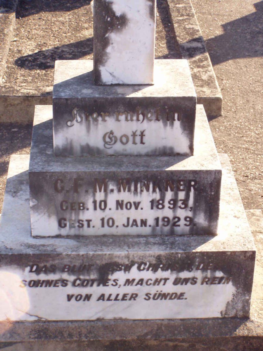 MINKNER G.F.M. 1893-1929