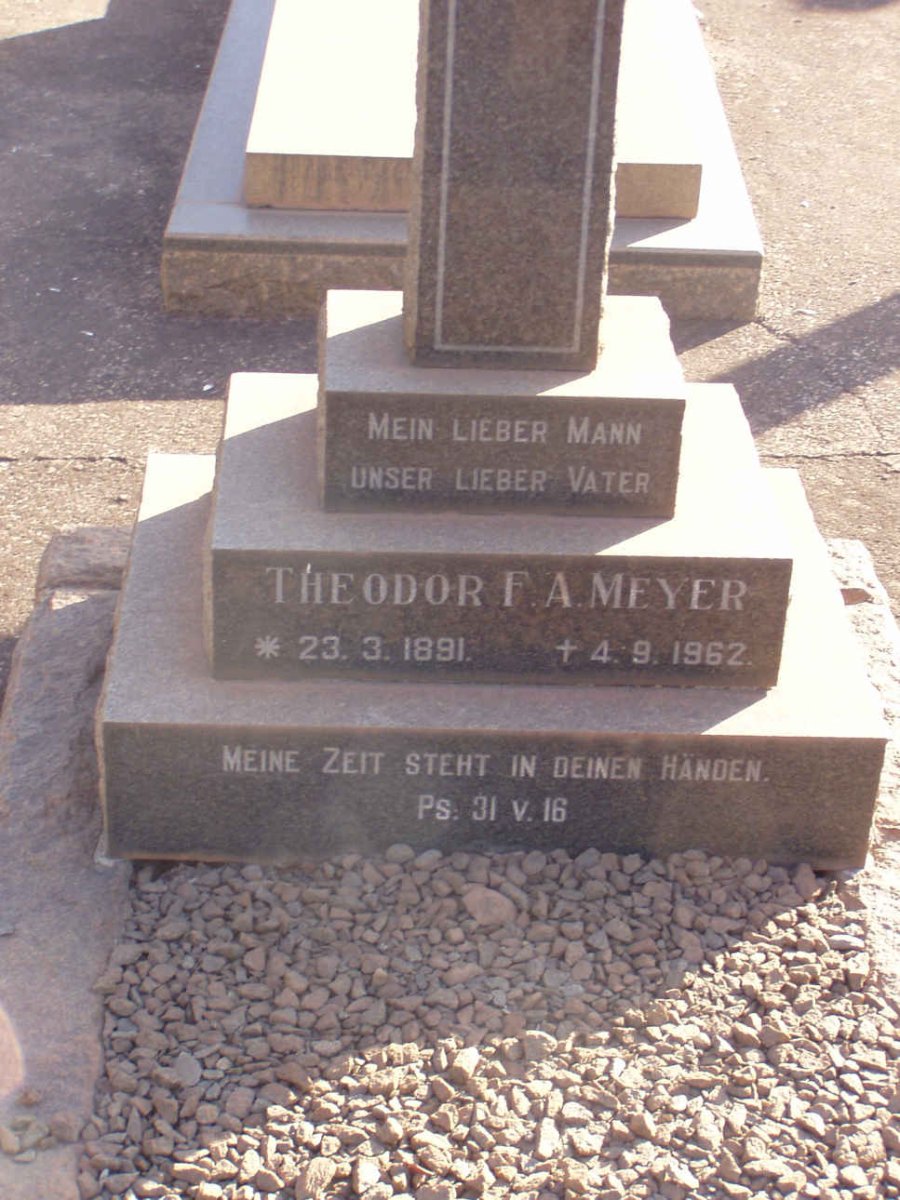MEYER Theodor F.A. 1891-1962
