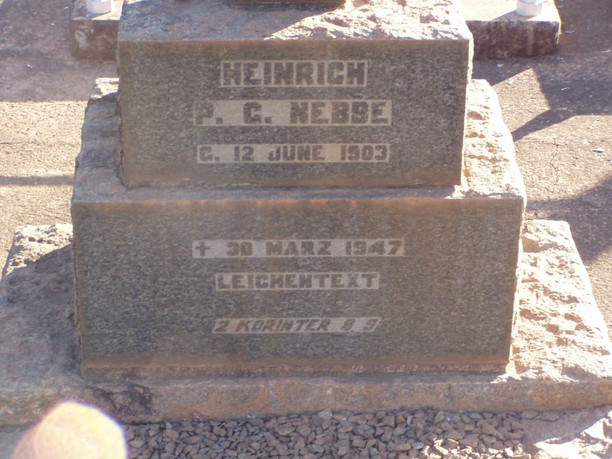 NEBBE Heinrich P.G. 1903-1947