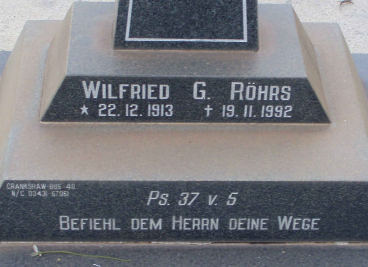 ROHRS Wilfried G. 1913-1992