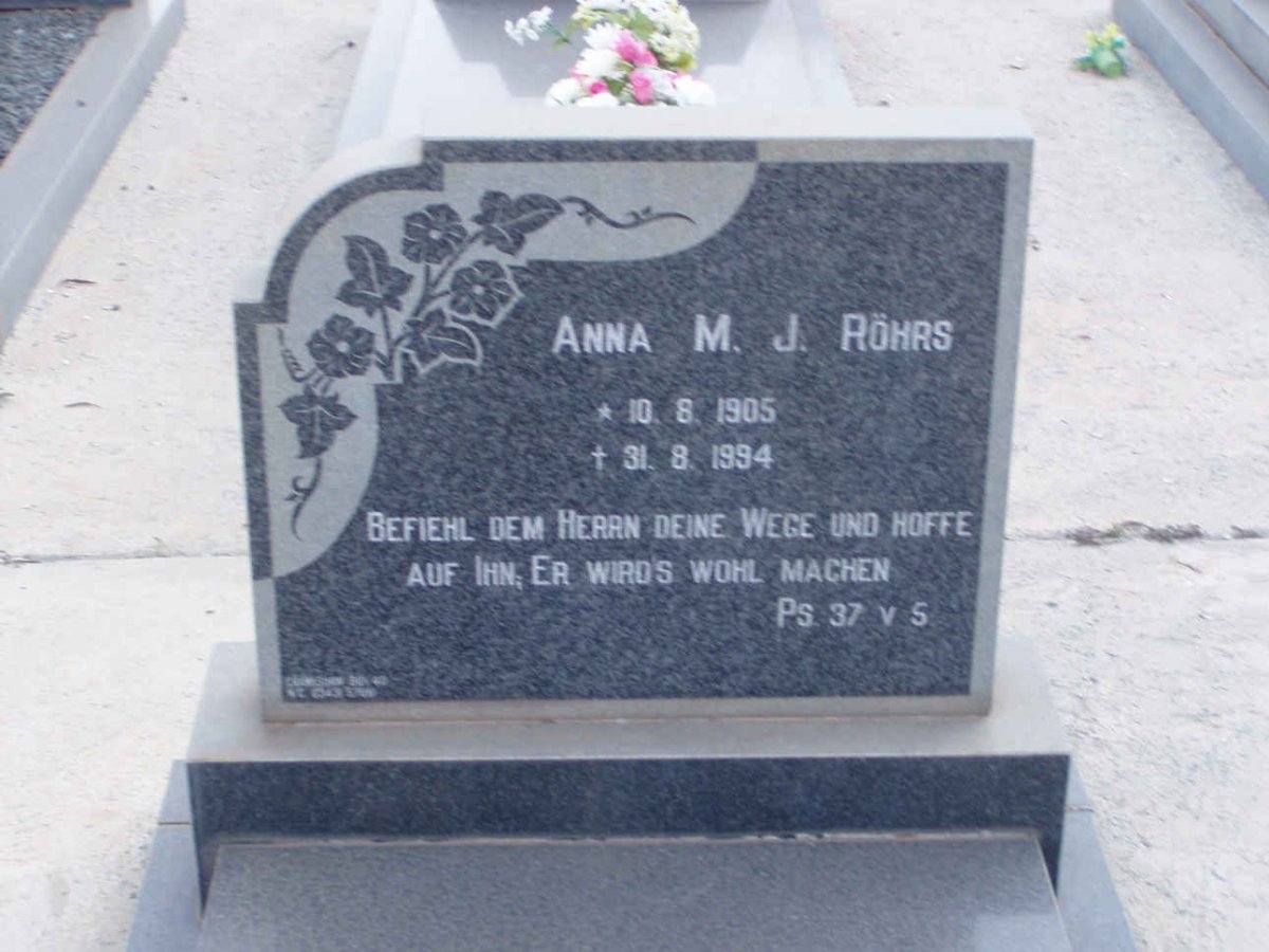 ROHRS Anna M.J. 1905-1994